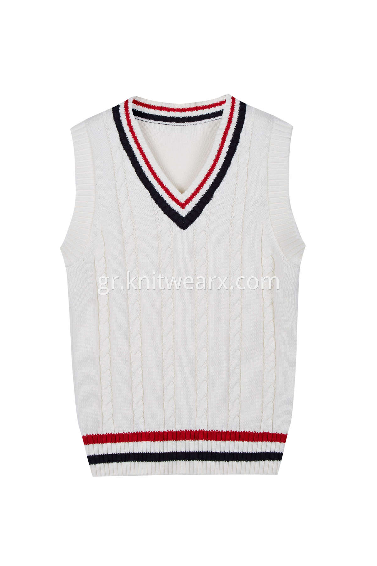 Kids's Sweater Cable Vest Cotton V-Neck School Uniform Pullover Sweater